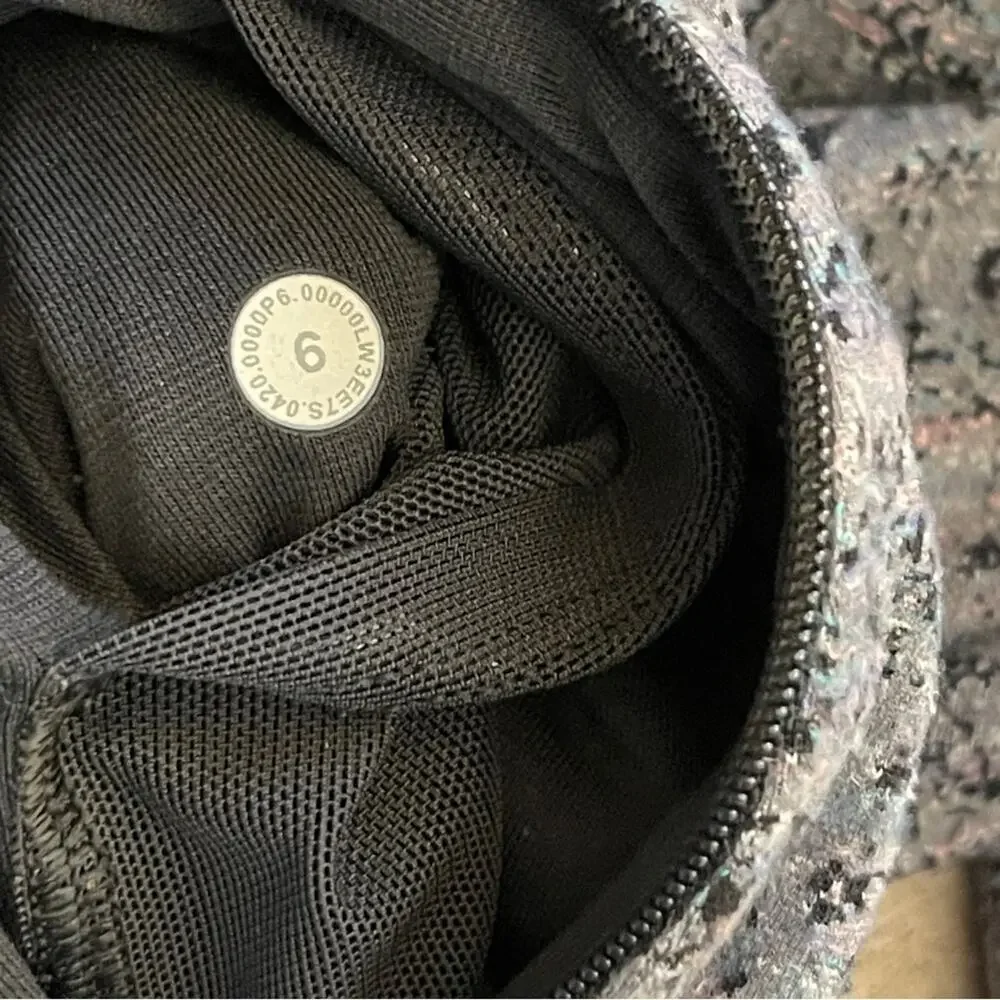 Lululemon Run Briskly 1/2 Zip Neon Tweed Jacquard Limited Edition Gray Size 6